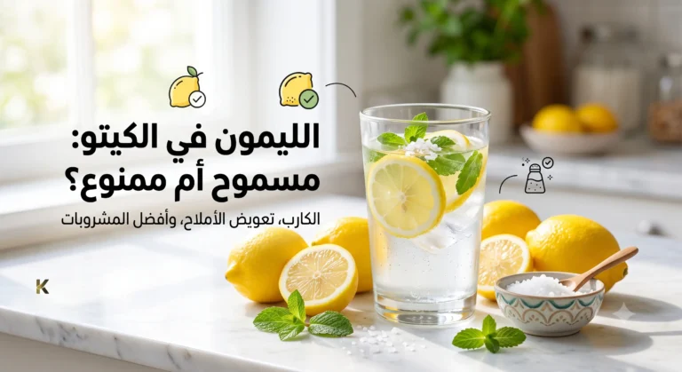 كوب ماء بالليمون والملح لتعويض الأملاح وتجنب إنفلونزا الكيتو